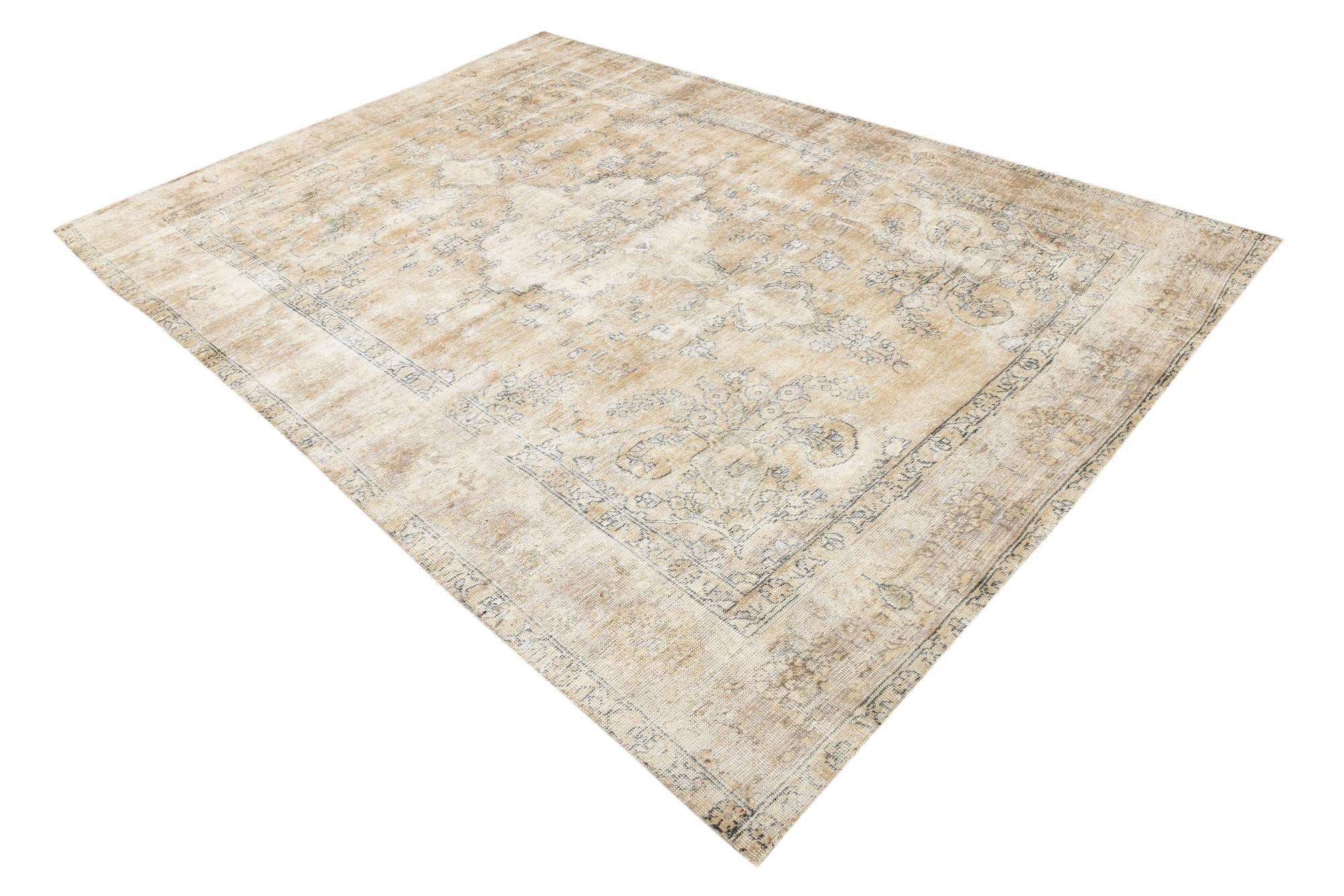 6' 7 x 9' 5 Hand Knotted Ultra Vintage Persian Wool Rug