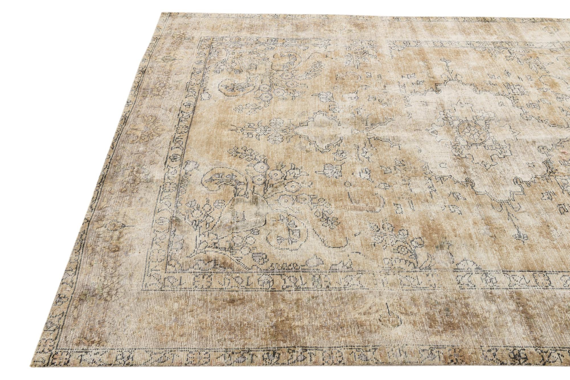 6' 7 x 9' 5 Hand Knotted Ultra Vintage Persian Wool Rug