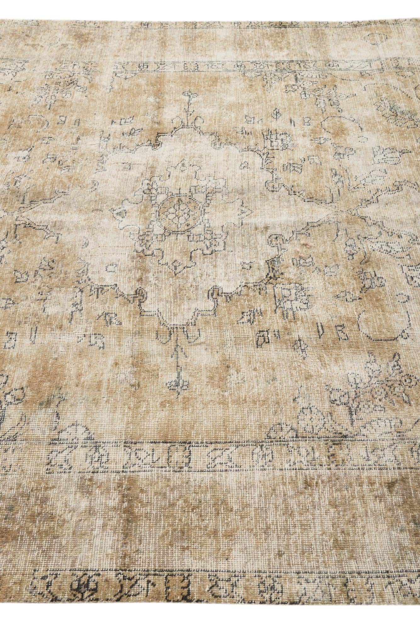 6' 7 x 9' 5 Hand Knotted Ultra Vintage Persian Wool Rug