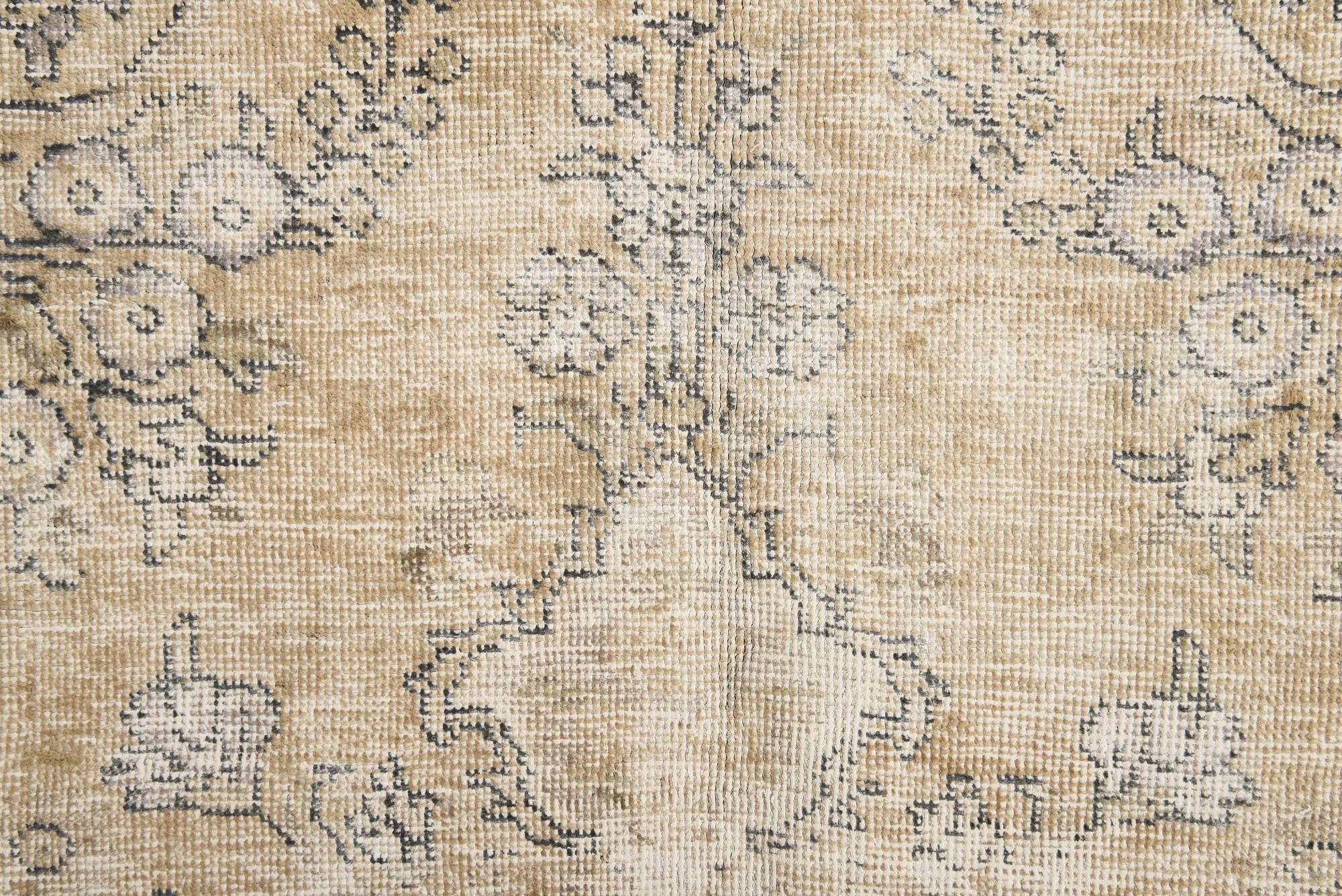 6' 7 x 9' 5 Hand Knotted Ultra Vintage Persian Wool Rug