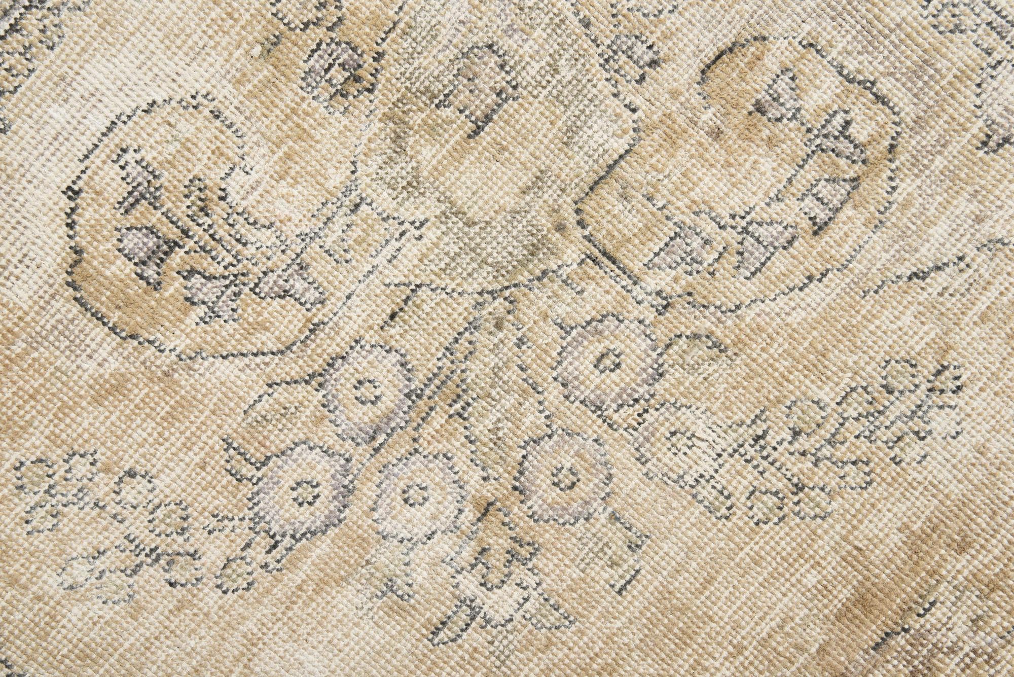 6' 7 x 9' 5 Hand Knotted Ultra Vintage Persian Wool Rug