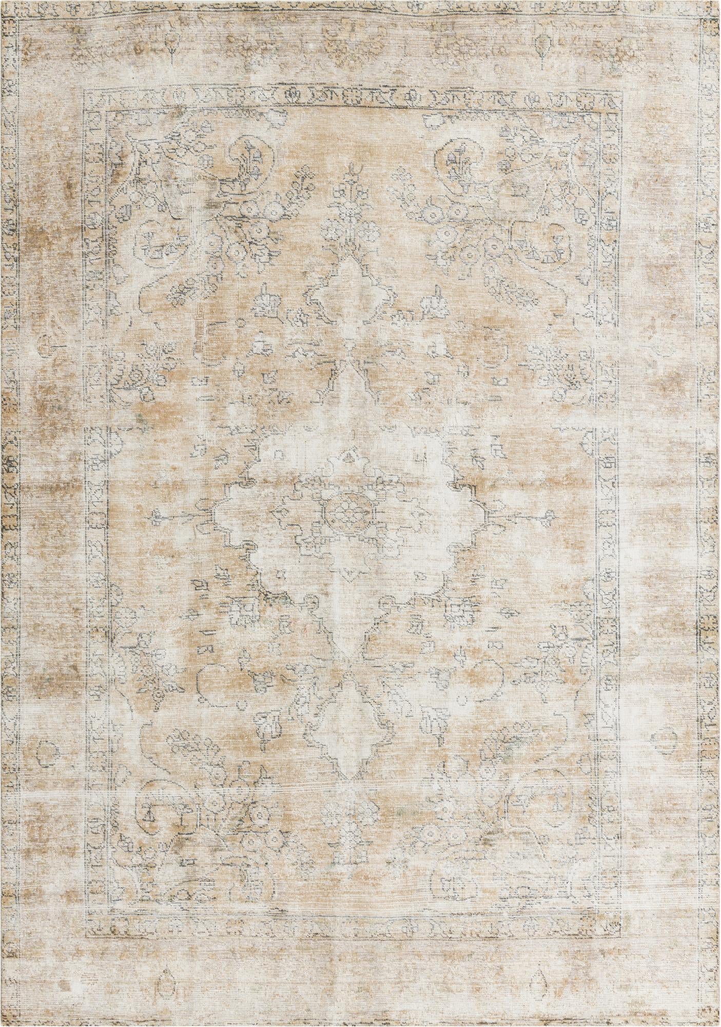 6' 7 x 9' 5 Hand Knotted Ultra Vintage Persian Wool Rug