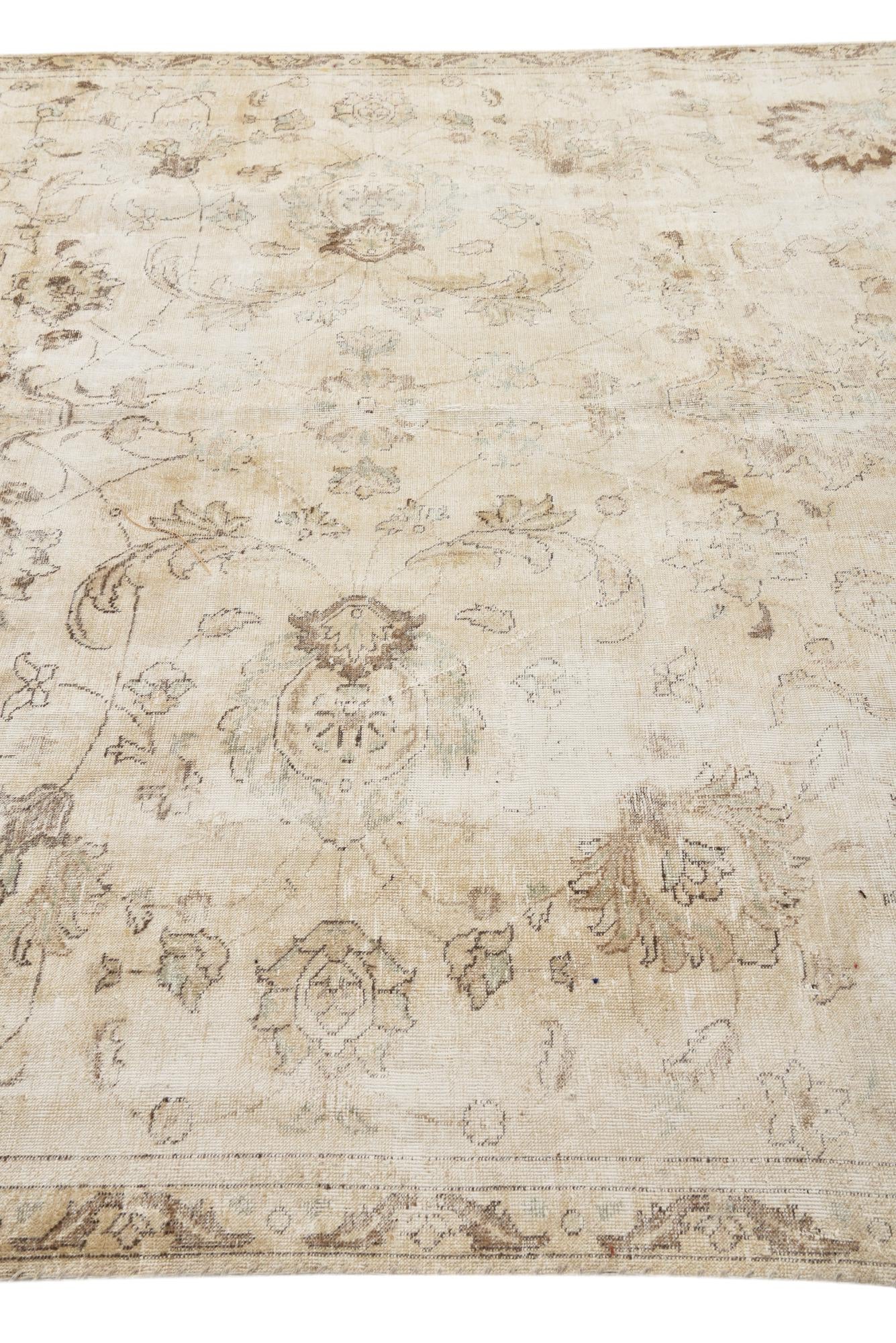 7' 4 x 10' 7 Hand Knotted Ultra Vintage Persian Wool Rug