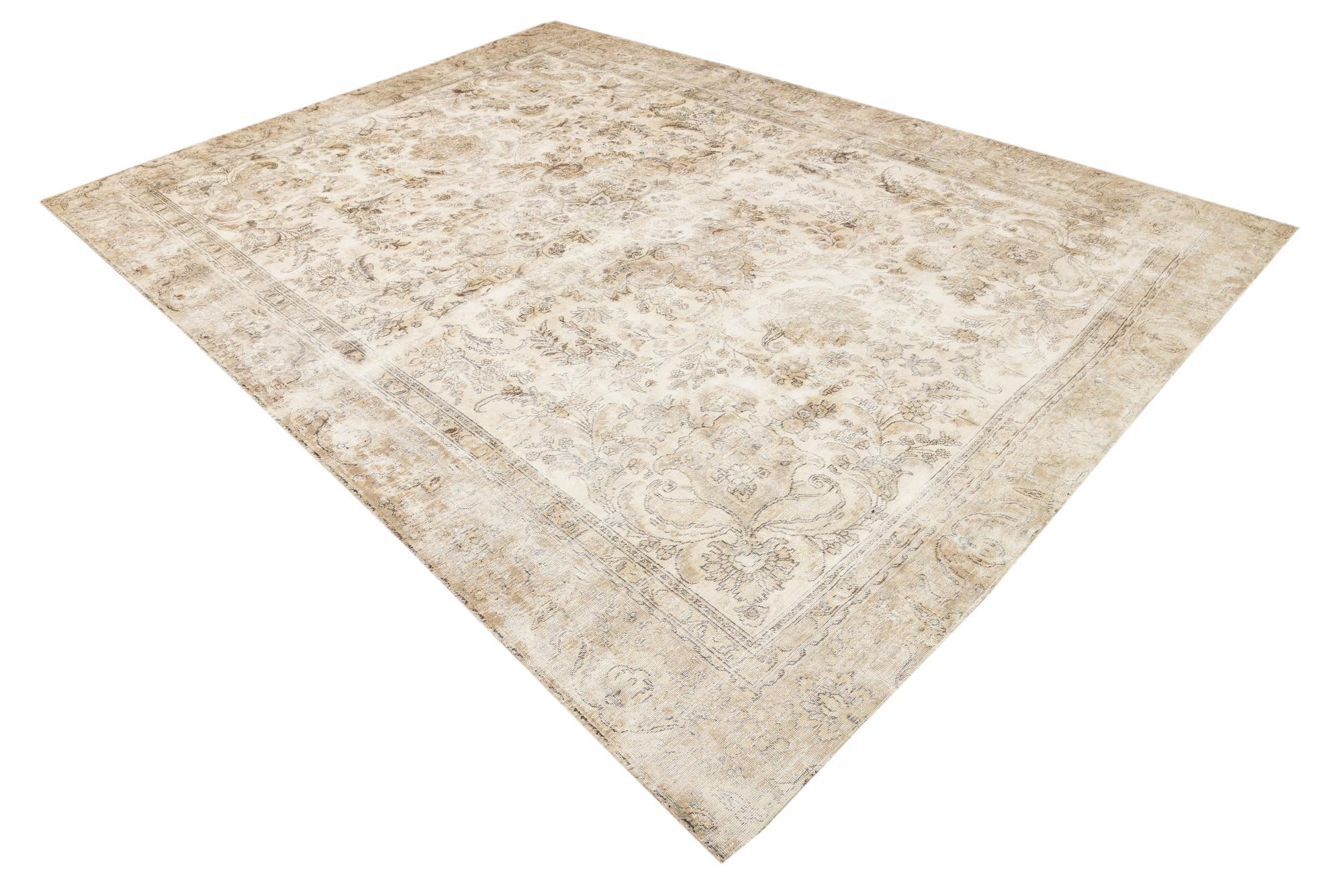 8' 10 x 12' Hand Knotted Ultra Vintage Persian Wool Rug