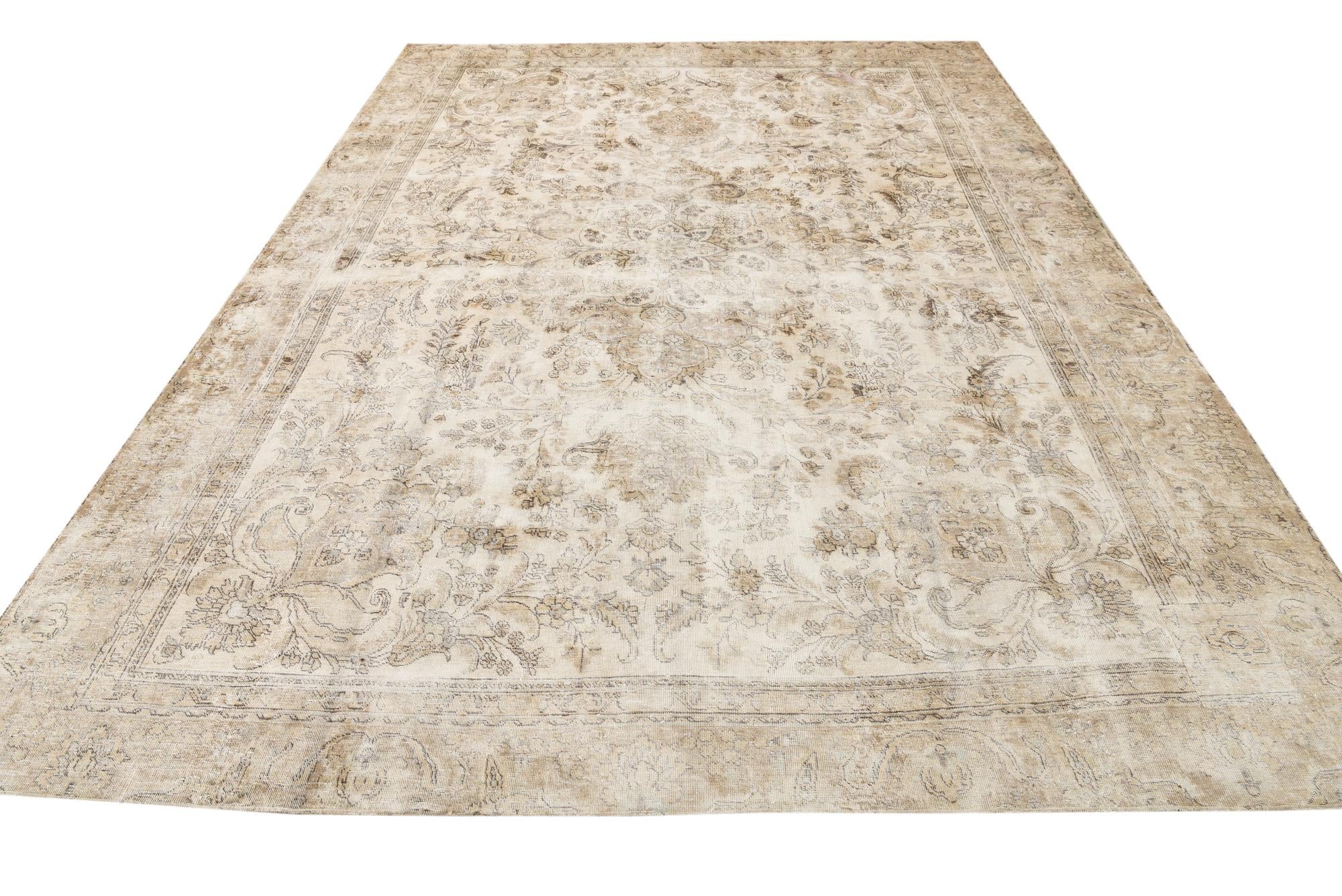 8' 10 x 12' Hand Knotted Ultra Vintage Persian Wool Rug