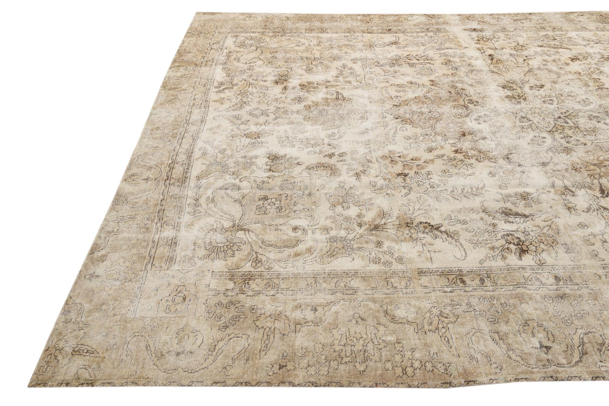 8' 10 x 12' Hand Knotted Ultra Vintage Persian Wool Rug