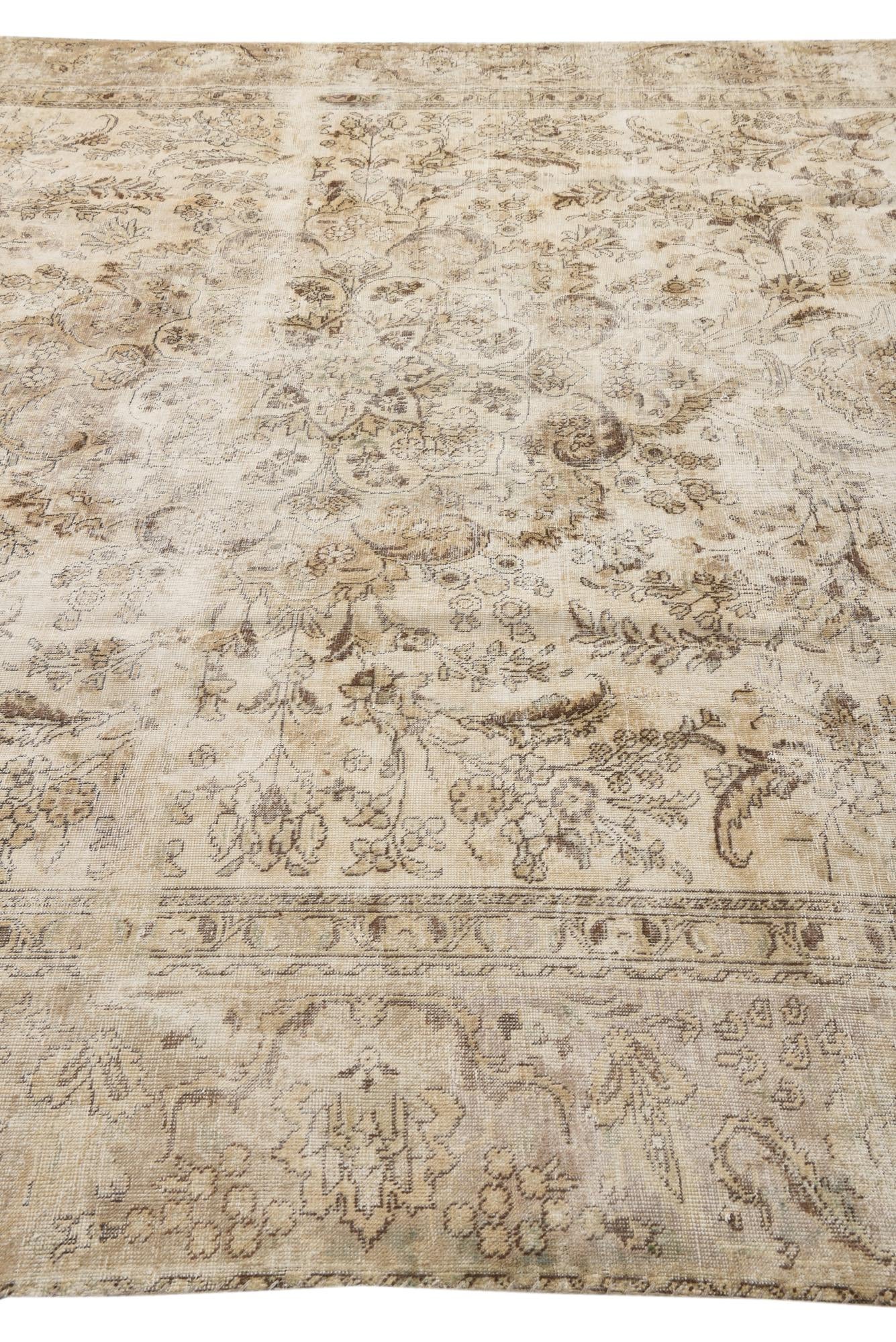 8' 10 x 12' Hand Knotted Ultra Vintage Persian Wool Rug