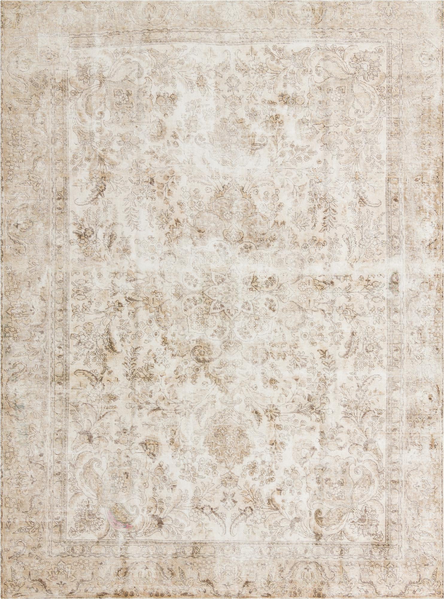 8' 10 x 12' Hand Knotted Ultra Vintage Persian Wool Rug