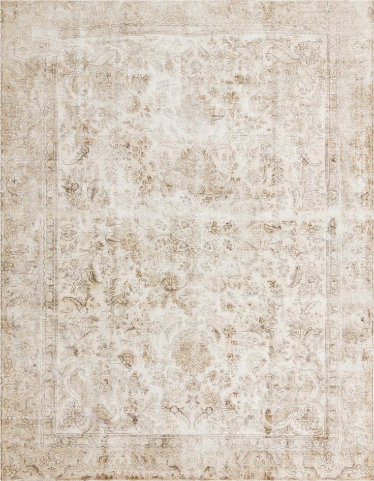 Detail image of 8' 10 x 12' Hand Knotted Ultra Vintage Persian Wool Rug