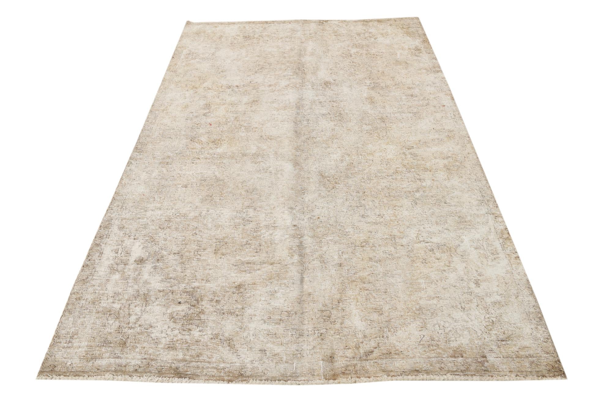 4' 9 x 7' 10 Hand Knotted Ultra Vintage Persian Wool Rug
