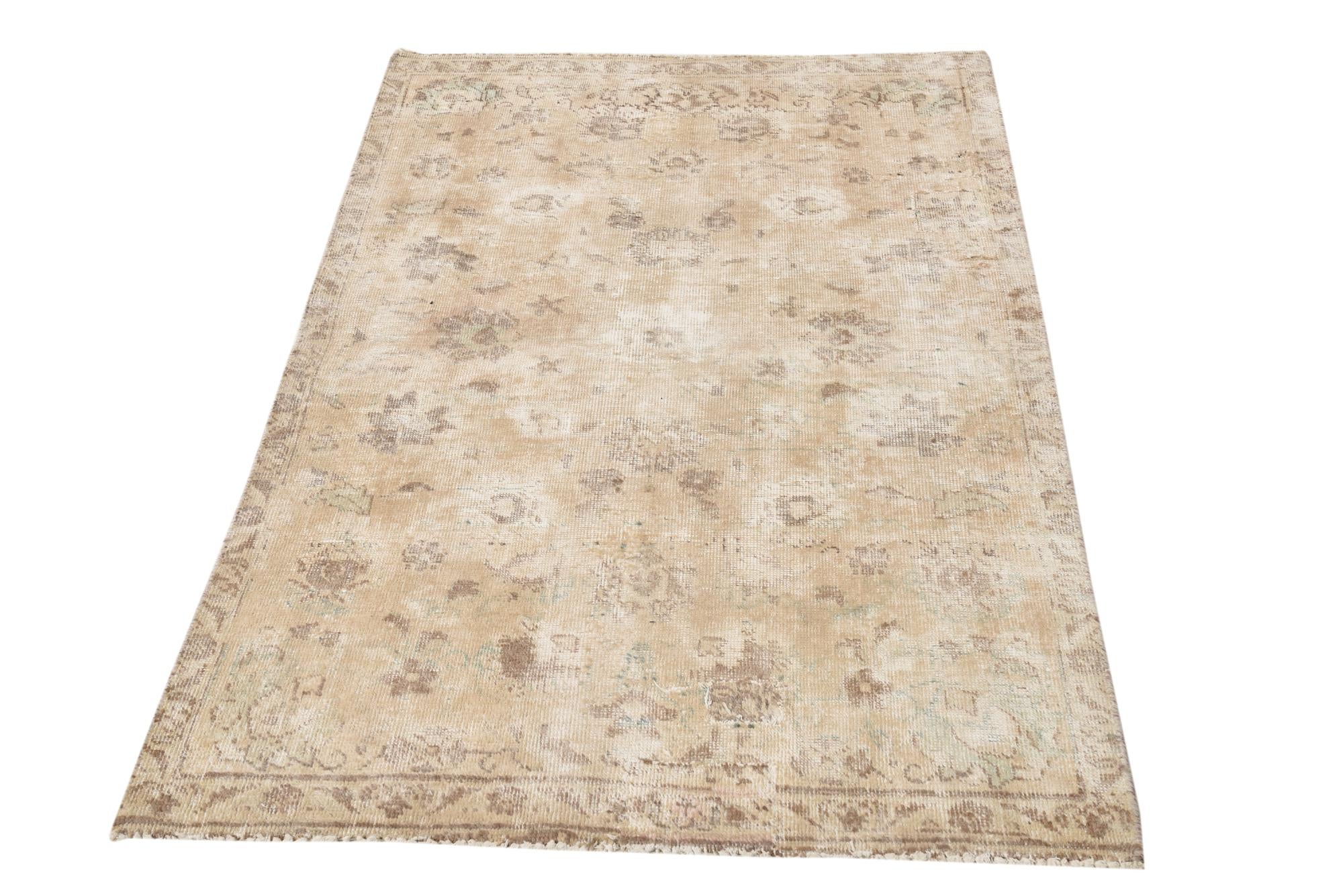 3' 2 x 5' 2 Hand Knotted Ultra Vintage Persian Wool Rug