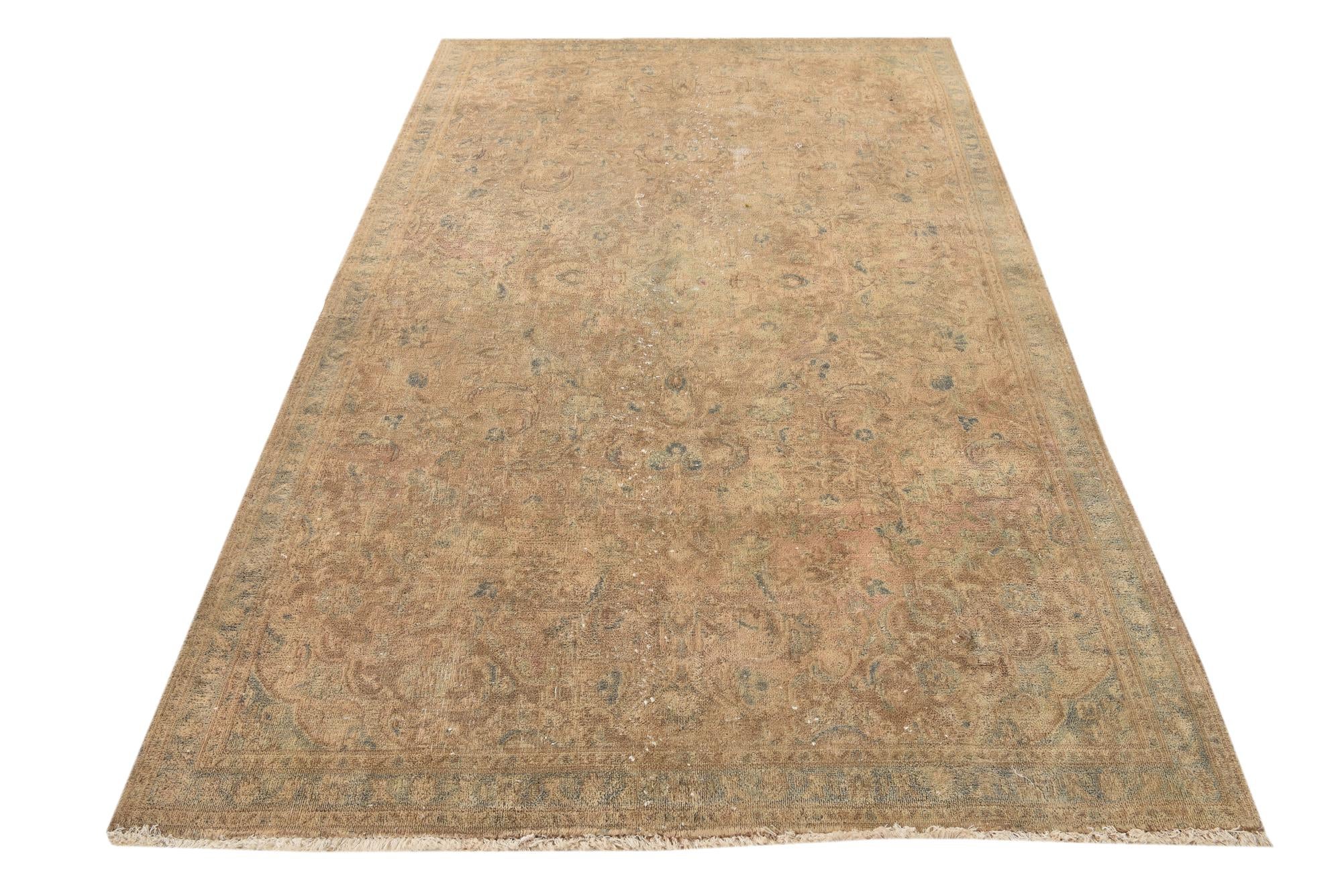 4' 9 x 7' 8 Hand Knotted Ultra Vintage Persian Wool Rug