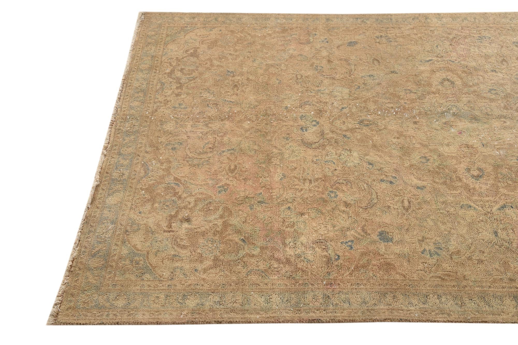 4' 9 x 7' 8 Hand Knotted Ultra Vintage Persian Wool Rug