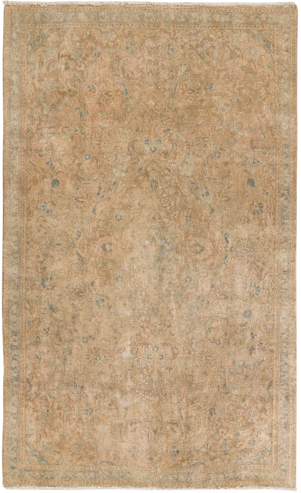 4' 9 x 7' 8 Hand Knotted Ultra Vintage Persian Wool Rug