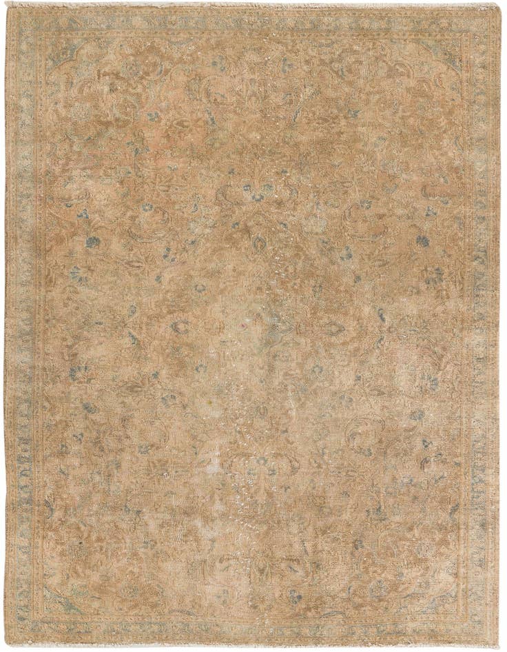 Detail image of 4' 9 x 7' 8 Hand Knotted Ultra Vintage Persian Wool Rug
