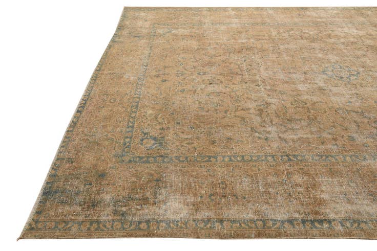 Detail image of 9' 6 x 12' Hand Knotted Ultra Vintage Persian Wool Rug