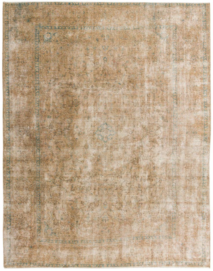 Detail image of 9' 6 x 12' Hand Knotted Ultra Vintage Persian Wool Rug