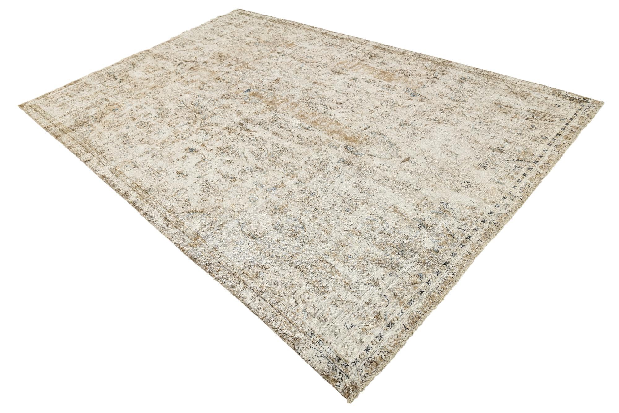 7' 1 x 10' 6 Hand Knotted Ultra Vintage Persian Wool Rug