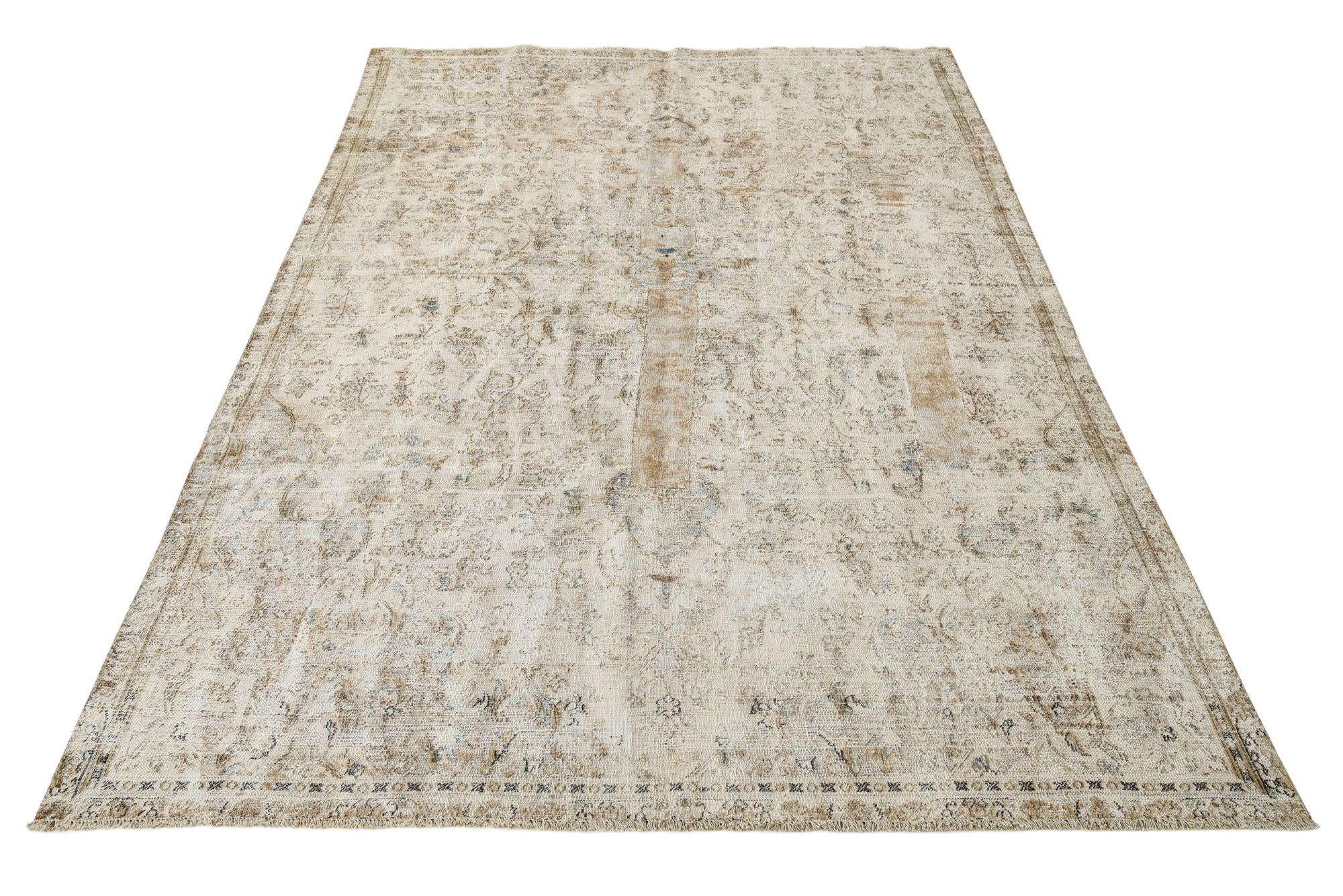 7' 1 x 10' 6 Hand Knotted Ultra Vintage Persian Wool Rug