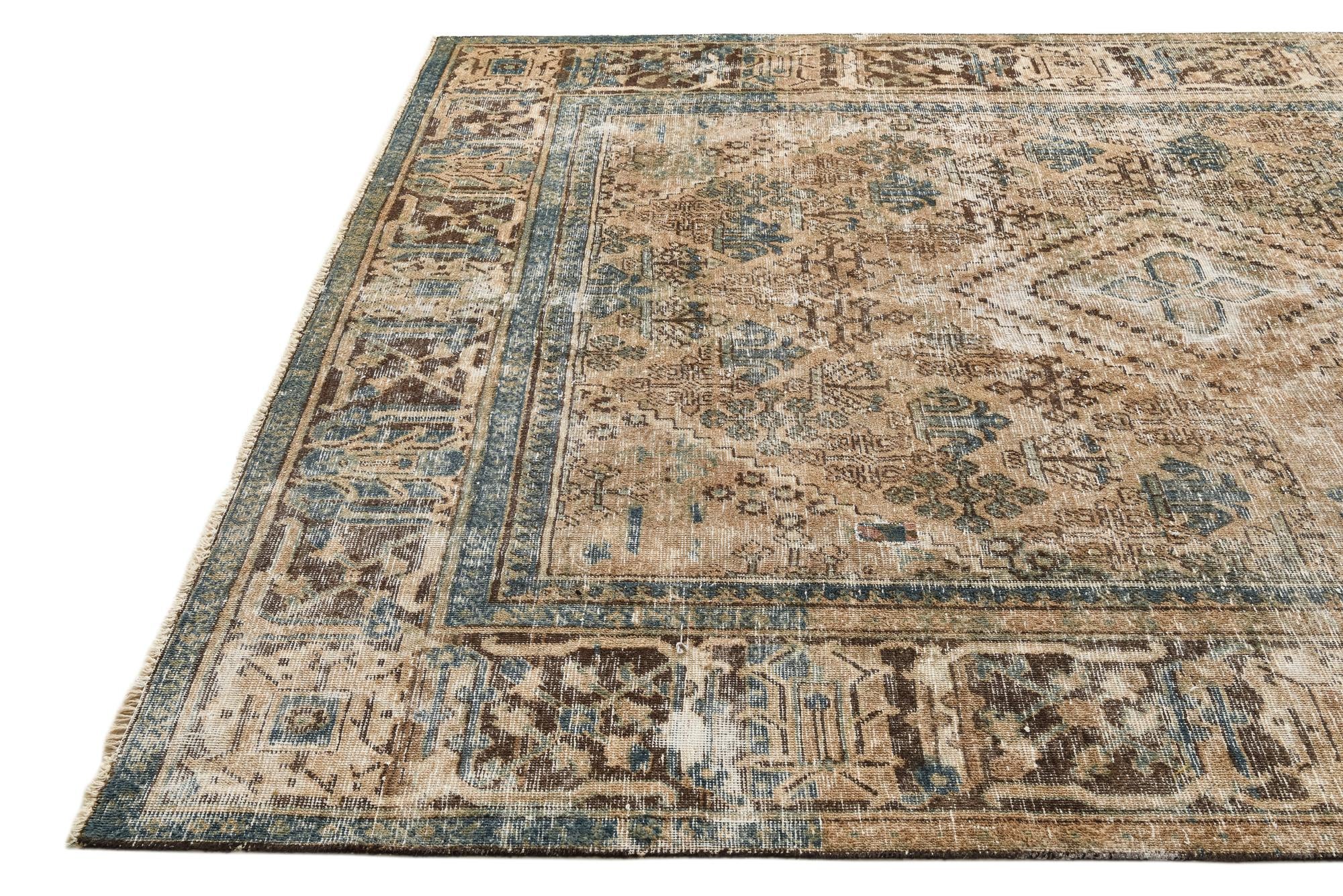 7' x 9' 10 Hand Knotted Ultra Vintage Persian Wool Rug