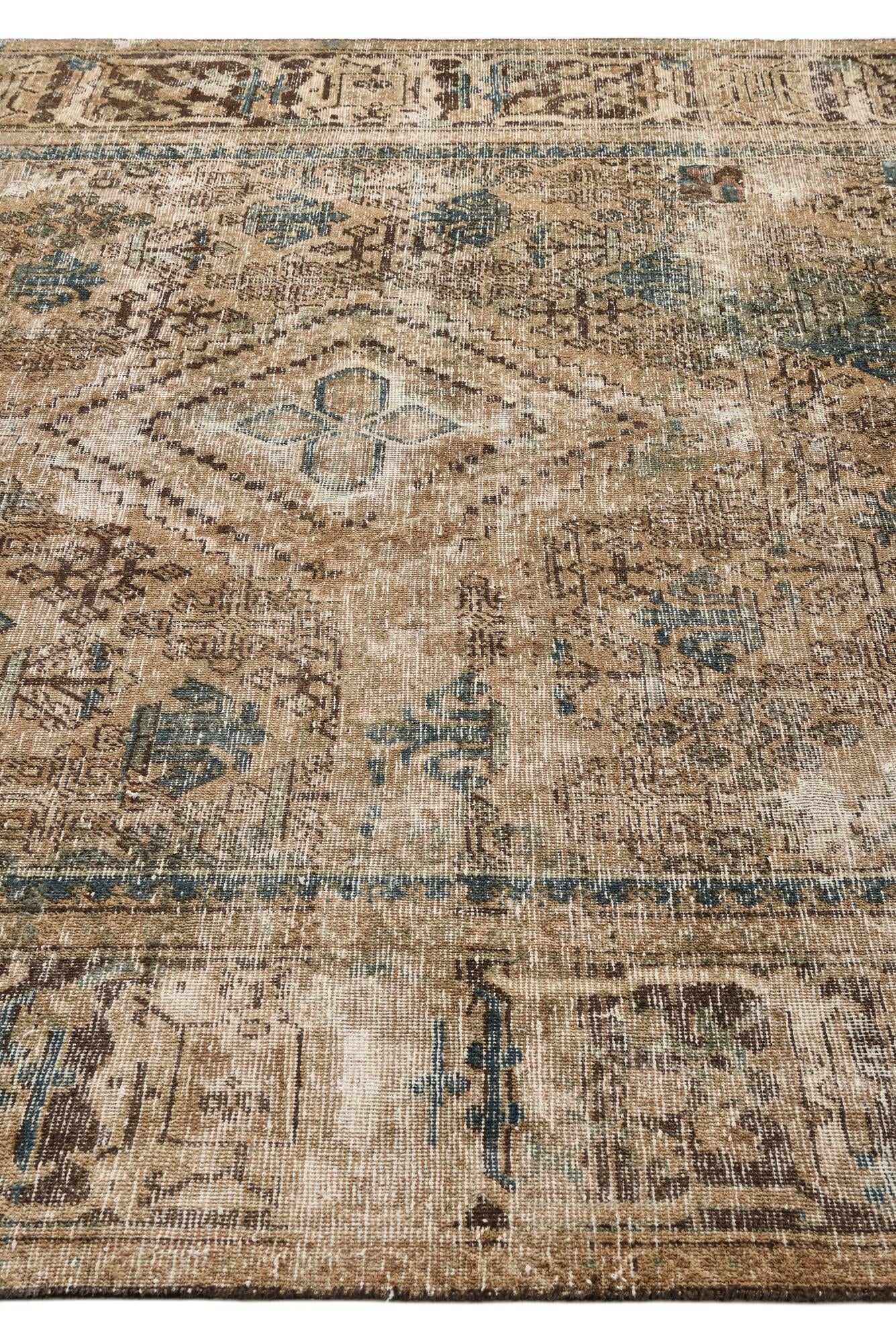 7' x 9' 10 Hand Knotted Ultra Vintage Persian Wool Rug