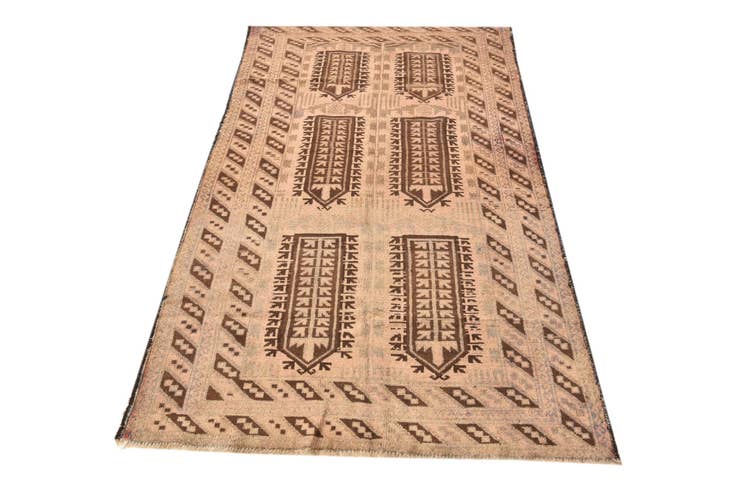 Detail image of 3' 7 x 6' 7 Hand Knotted Ultra Vintage Persian Wool Rug