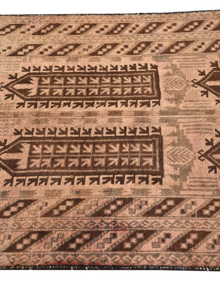 Detail image of 3' 7 x 6' 7  Hand Knotted Ultra Vintage Persian Wool Rug