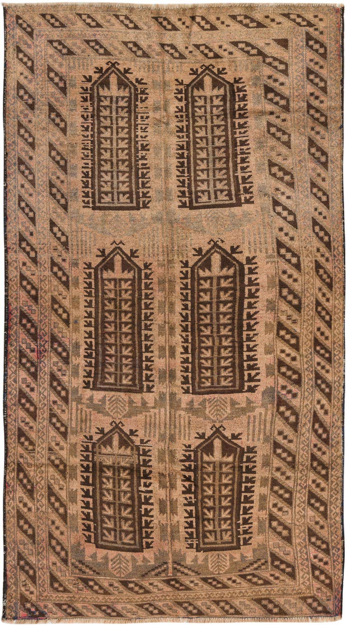 3' 7 x 6' 7 Hand Knotted Ultra Vintage Persian Wool Rug