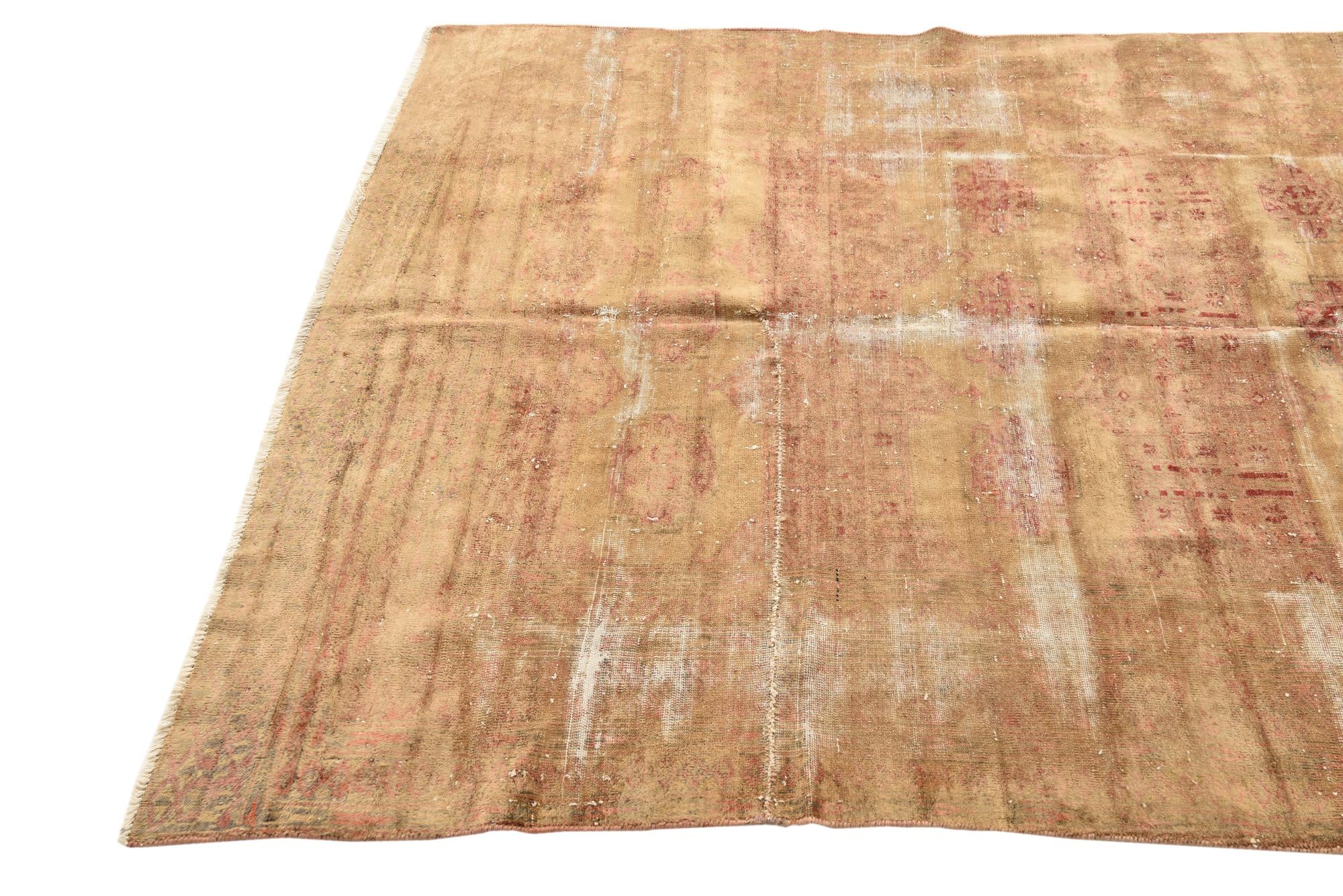 4' 10 x 7' 6 Hand Knotted Ultra Vintage Persian Wool Rug