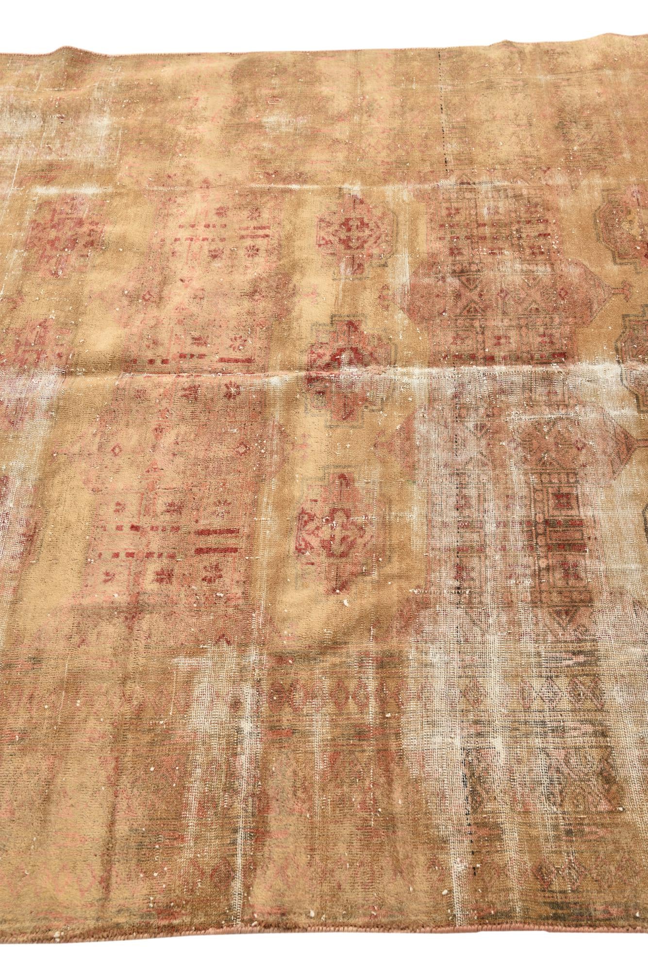 4' 10 x 7' 6 Hand Knotted Ultra Vintage Persian Wool Rug