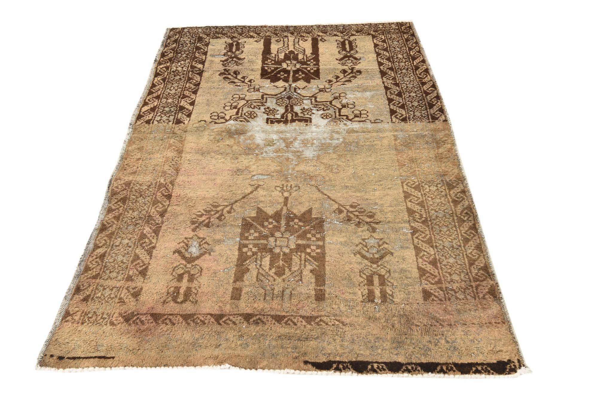 3' 10 x 6' Hand Knotted Ultra Vintage Persian Wool Rug