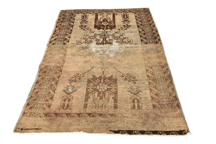 Detail image of 3' 10 x 6' Hand Knotted Ultra Vintage Persian Wool Rug