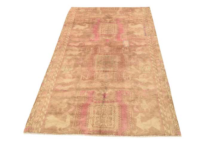 3' 7 x 6' 7 Hand Knotted Ultra Vintage Persian Wool Rug
