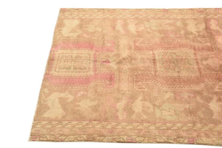Detail image of 3' 7 x 6' 7 Hand Knotted Ultra Vintage Persian Wool Rug