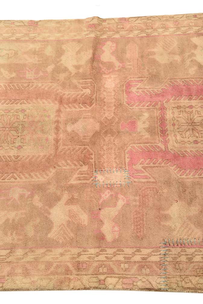 3' 7 x 6' 7 Hand Knotted Ultra Vintage Persian Wool Rug