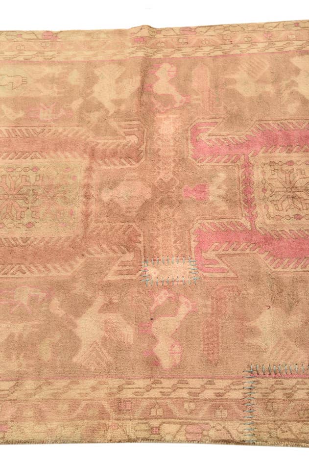 Detail image of 3' 7 x 6' 7 Hand Knotted Ultra Vintage Persian Wool Rug