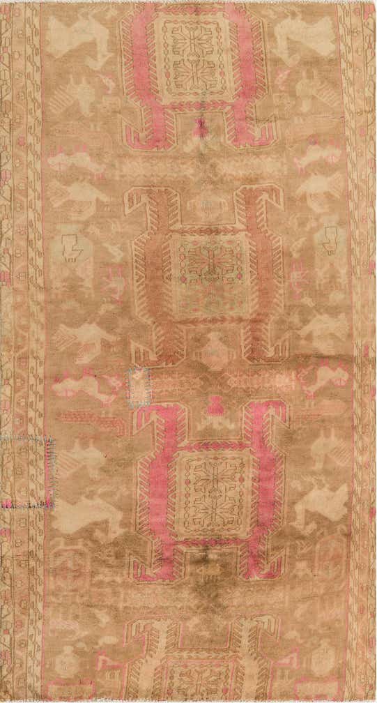3' 7 x 6' 7 Hand Knotted Ultra Vintage Persian Wool Rug