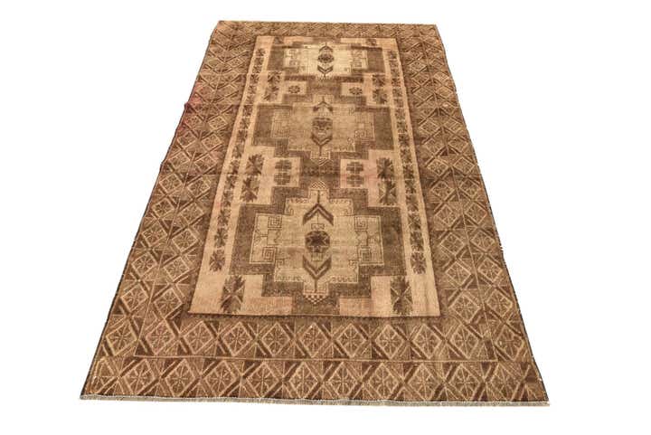 3' 10 x 7' Hand Knotted Ultra Vintage Persian Wool Rug
