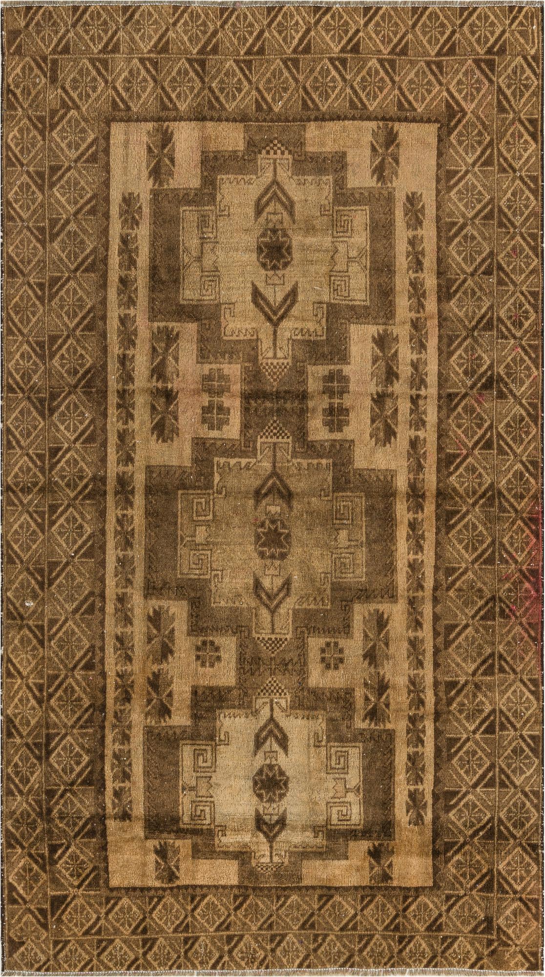 3' 10 x 7' Hand Knotted Ultra Vintage Persian Wool Rug