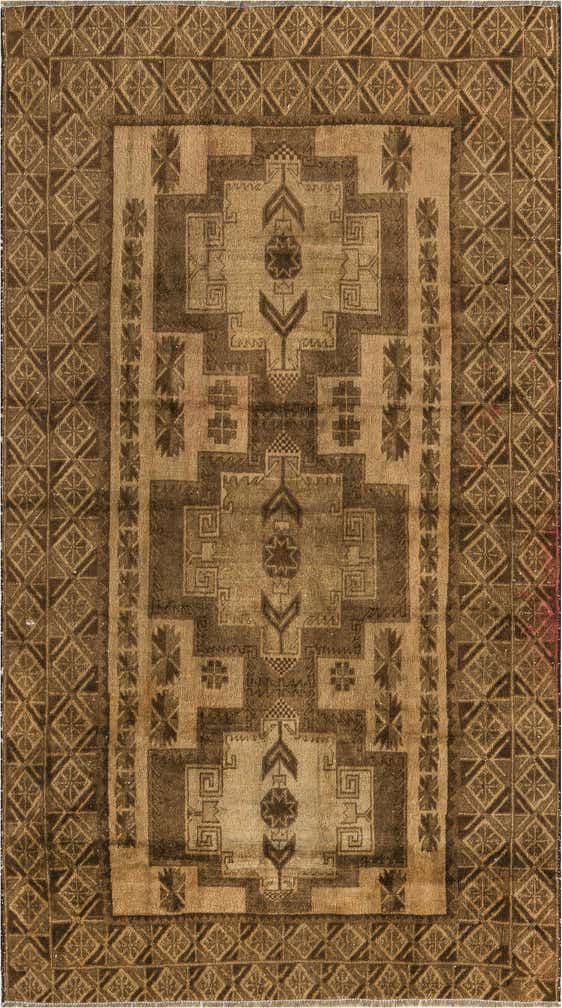 3' 10 x 7' Hand Knotted Ultra Vintage Persian Wool Rug