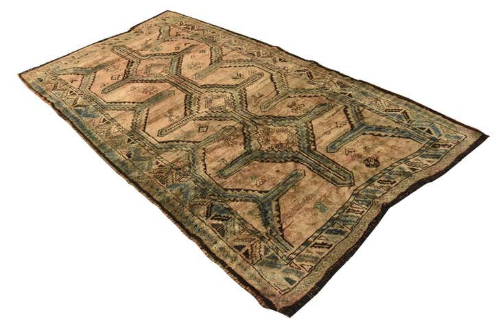 5' 2 x 9' 3 Hand Knotted Ultra Vintage Persian Wool Rug