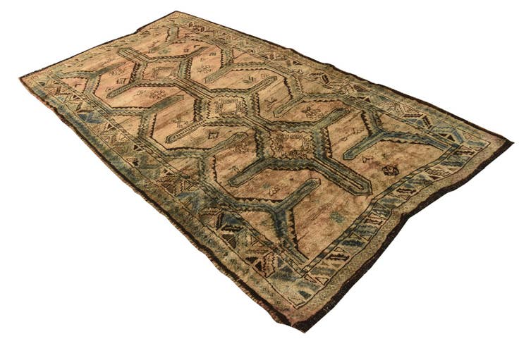 Detail image of 5' 2 x 9' 3 Hand Knotted Ultra Vintage Persian Wool Rug