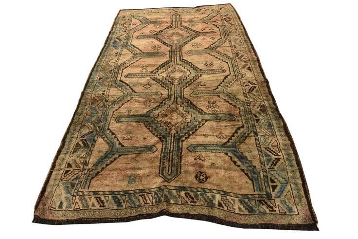 Detail image of 5' 2 x 9' 3 Hand Knotted Ultra Vintage Persian Wool Rug