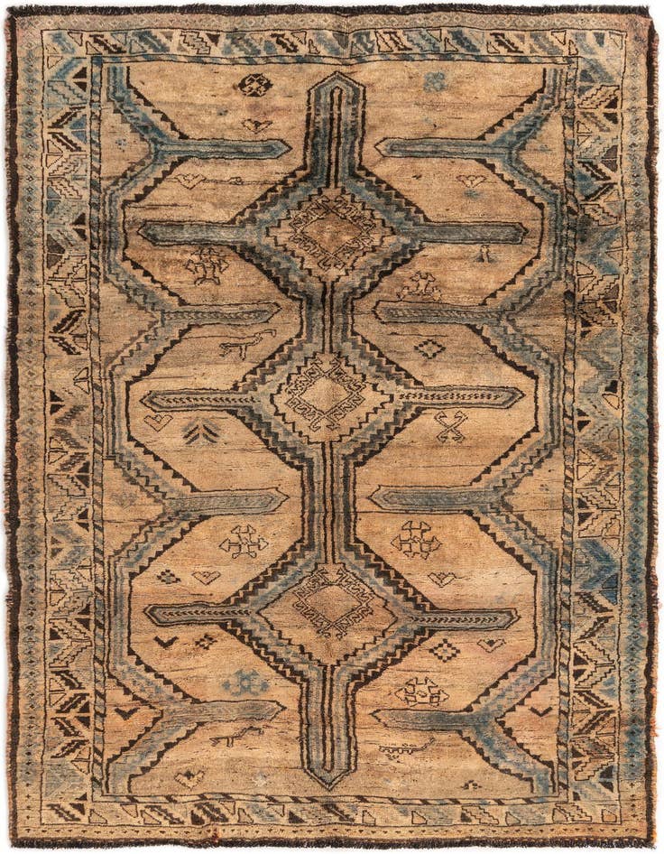Detail image of 5' 2 x 9' 3 Hand Knotted Ultra Vintage Persian Wool Rug