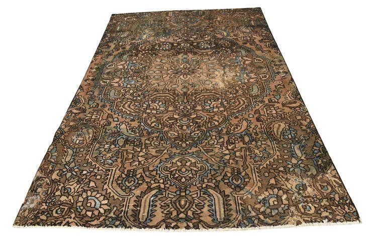 Detail image of 5' 8 x 8' 9 Hand Knotted Ultra Vintage Persian Wool Rug
