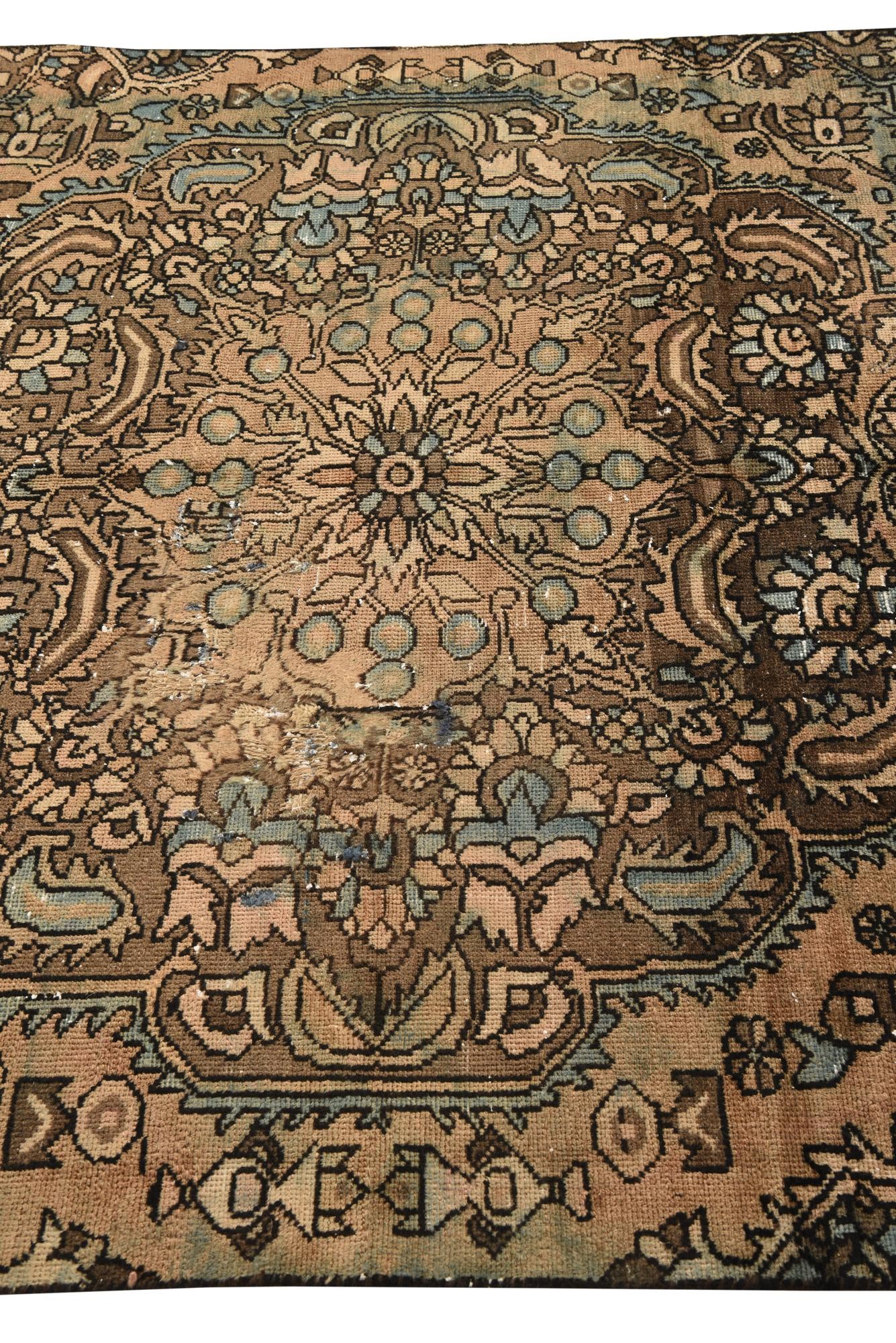 5' 8 x 8' 9 Hand Knotted Ultra Vintage Persian Wool Rug