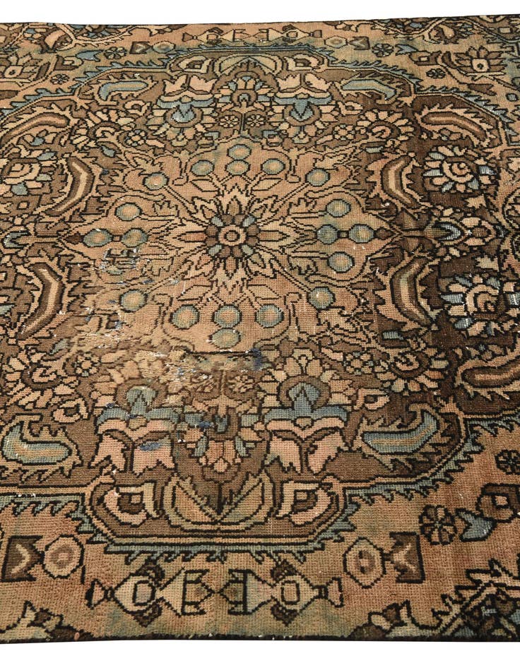 Detail image of 5' 8 x 8' 9  Hand Knotted Ultra Vintage Persian Wool Rug
