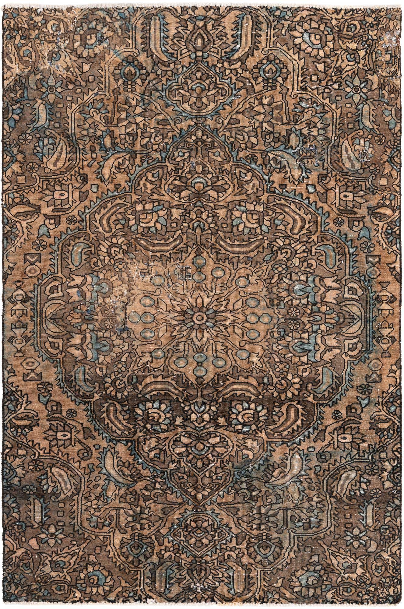 5' 8 x 8' 9 Hand Knotted Ultra Vintage Persian Wool Rug