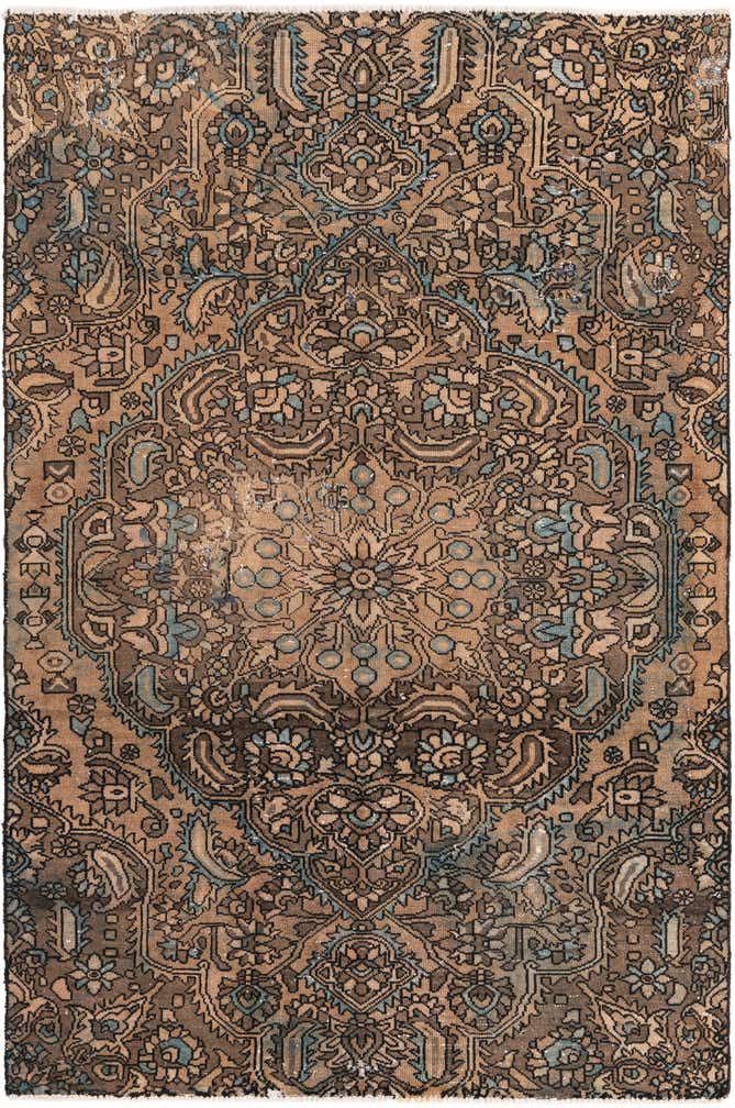 5' 8 x 8' 9 Hand Knotted Ultra Vintage Persian Wool Rug