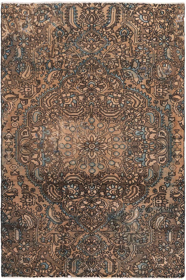 Detail image of 5' 8 x 8' 9 Hand Knotted Ultra Vintage Persian Wool Rug